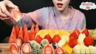 Bánh mochi dâu, socola, nho mẫu đơn, trái cây mát 1 #amthuc