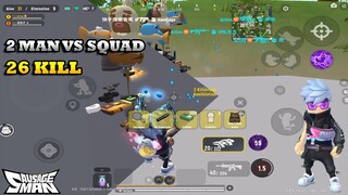 2 MAN VS SQUAD 26KILL | Power of Energy Akimo and M416 | SOUTH SAUSAGE MAN