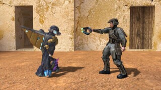 Halo 2 Grunts VS. Halo 1 Marines but something awaits them