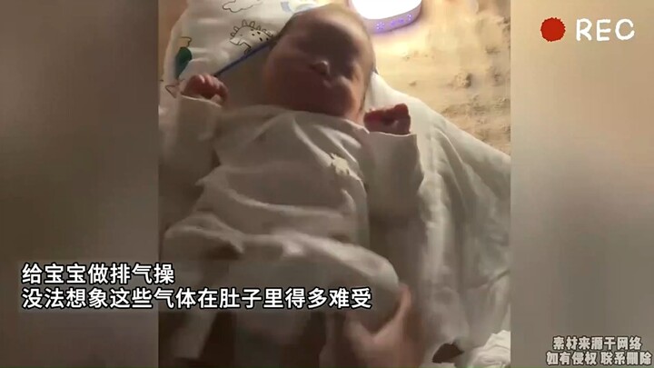 Doing gas-relief exercises for the baby—can you even imagine how uncomfortable all that gas must be 