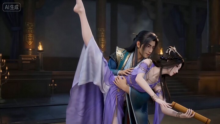 Han Li and Ziling perform an intimate duet, the “Dance to Question Confucius,” in the main hall of t
