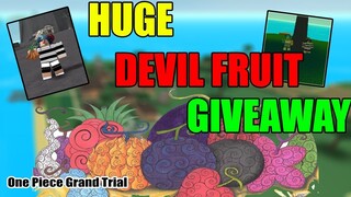 One Piece Grand Trial|Huge Devil Fruit Giveaway |ROBLOX ONE PIECE GAME| Bapeboi