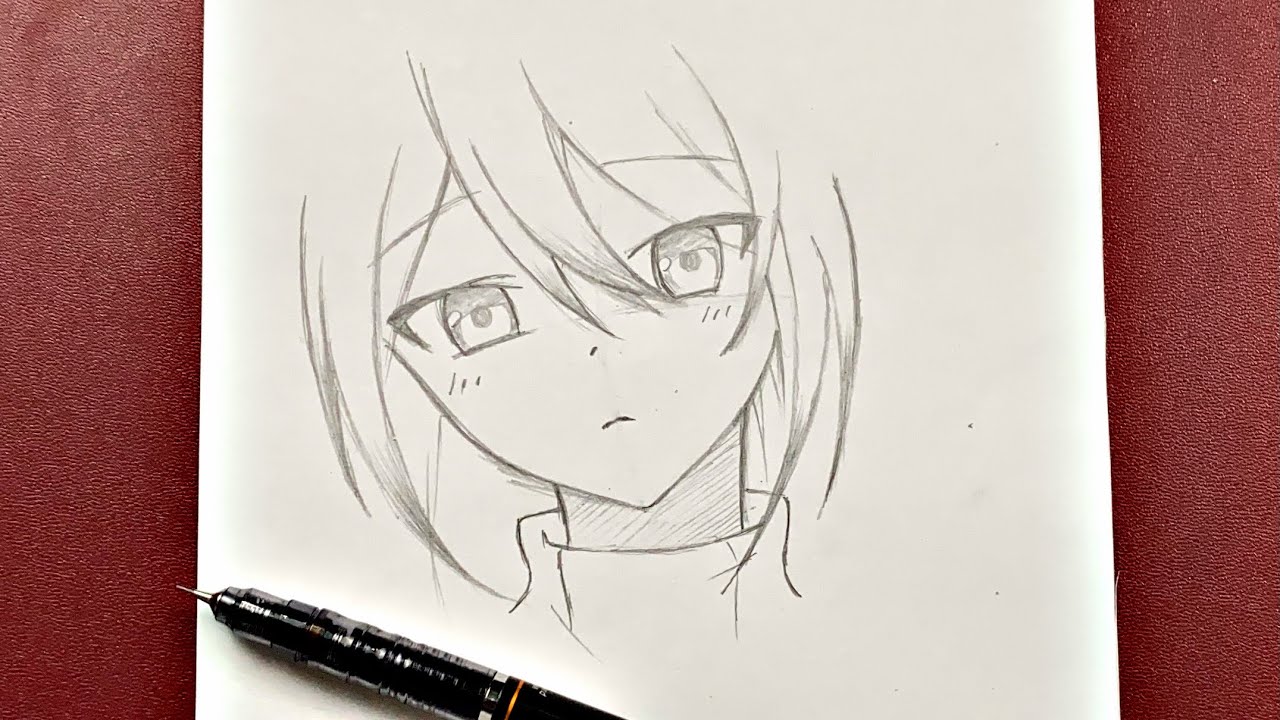 Easy anime drawing  How to draw anime girl easy step by step  Drawing  for beginners step by step  YouTube