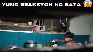 Batang naghuhugas ng plato biglang natakot