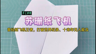 曾经纸飞机的王者：苏珊纸飞机！飞行69.14米，打破世界纪录，十来年无人能及