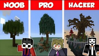 Minecraft TREE HOUSE BUILD CHALLENGE - NOOB vs PRO vs HACKER!