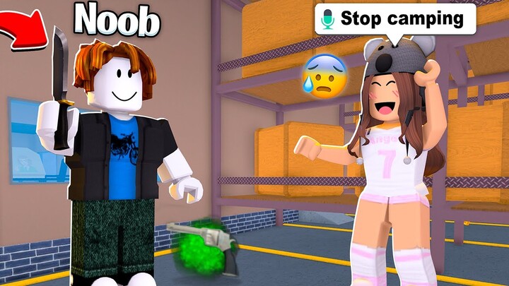 I TAUGHT My NOOB BROTHER How to PLAY Roblox Murder Mystery 2..