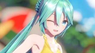 [MMD]Áo tắm màu vàng nhạt phong cách YYB Miku[Nhuộm màu của bạn]