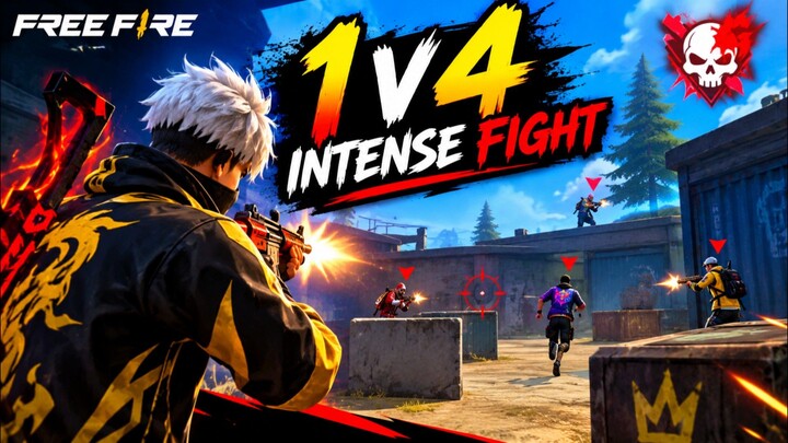 CS-Ranked Gameplay|Intense 1v4|FreeFire