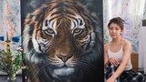 【Acrylic Painting】30 Days Hand-painted Siberian Tiger