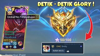 SOLO RANK DETIK-DETIK MYTHICAL GLORY ! DARK SYSTEM ITU NYATA ! TOP 1 GLOBAL HAYABUSA