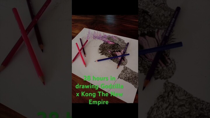 28 hours in drawing Godzilla x Kong The New Empire#godzilla #artist #shorts