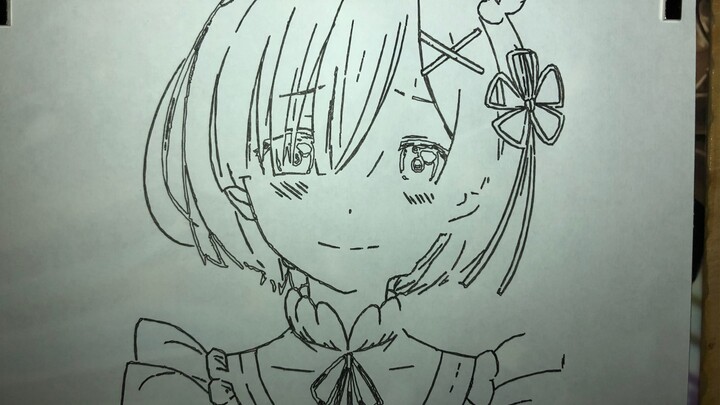 Using My Self-Made Drawing Robot To Draw Rem In Two Minutes