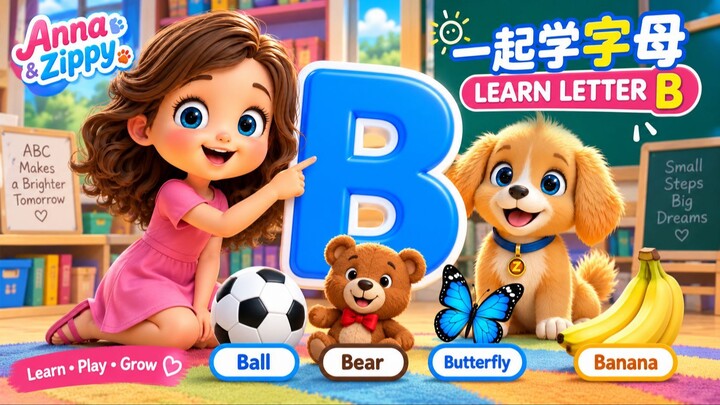 和 Anna & Zippy 一起学字母 B 🐻 | Learn Letter B | 儿童英语启蒙