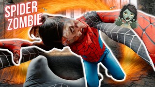 ESCAPING CRAZY SPIDER-MAN ZOMBIE (Epic Parkour POV Chase) | HOMIC