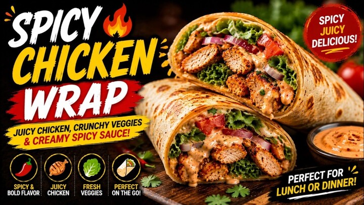 Spicy Chicken Wrap Recipe | Homemade Cooking