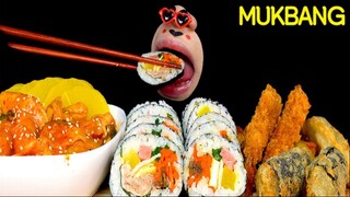 [Real Mouth] Gimbap, Bánh gạo chiên thấm vị, thơm, cay, ngon quên sầu #asmr #mukbang