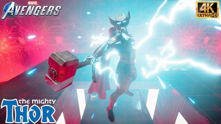 Thor vs The Red Room with Asgardian Destroyer Outfit - Marvel's Avengers Game (4K 60FPS)