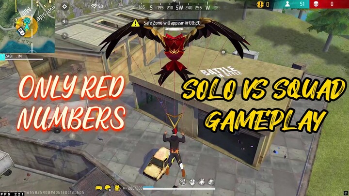 SOLO VS SQUAD FREE FIRE GAMEPLAY | INTENSE HEADSHOTS 🤯😨