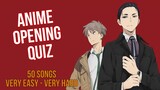 Anime Openings Quiz - 50 Songs (Very Easy - Very Hard)