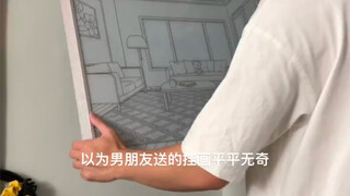 男朋友送的挂画真的有被惊喜到了！能当装饰还能小夜灯 太美啦～