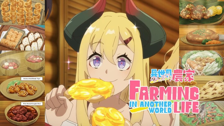 EVERY FOOD from Isekai Nonbiri Nouka (Farming Life in Another World)