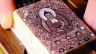 [Buatan Tangan]Lihat Bagaimana Mengukir Mahāvairocana di Batu 4 Cm