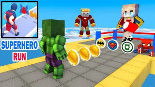 SUPER HERO RUN CHALLENGE - Funny Minecraft Animation