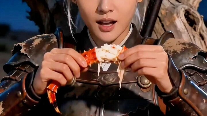 Tang Dynasty White-Haired Female Soldier: Captures an 8-Jin Imperial Crab on the Gobi Desert?