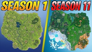 Evolution of the Fortnite Map (Season 1 - Season 11)