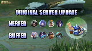 ORIGINAL SERVER UPDATE - LING BUFF, SIEGE MINIONS, NERFED CLAUDE - MOBILE LEGENDS PATCH
