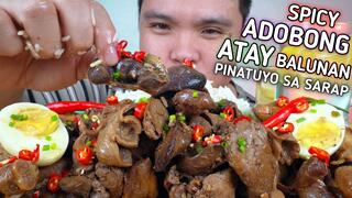 SPICY ADOBONG TUYO ATAY AT BALUNAN NG MANOK | Chicken Liver Adobo