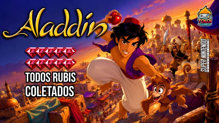 Aladdin [SNES] full gameplay (all rubies collected)