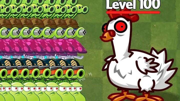 PvZ 2 Hard Challenge – 50 Max-Level Plants’ Ultimate Abilities vs. a Level-100 Super Chick Zombie