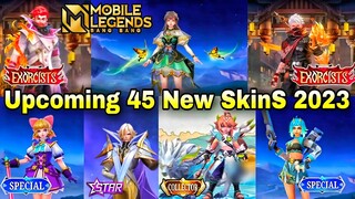 NEW UPCOMING 45 SKINS MLBB!🔥EXORCISTS,  7 STARLIGHT, S30, GUIN NEW, DUCATI | MLBB UPDATE