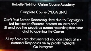 Rebelle Nutrition Online Course Academy course download