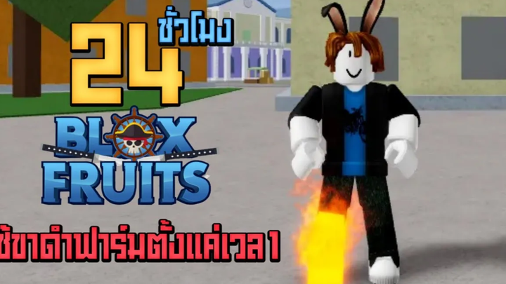 24ชั่วโมง ในBlox Fruits ใช้ขาดำฟาร์มไล่ตบบอสตั้งแต่เวล1