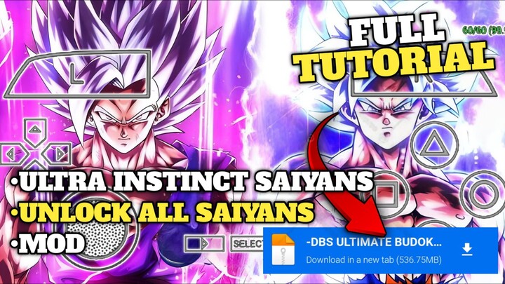 DRAGON BALL ULTIMATE BUDOKAI ON MOBILE | SAVEDATA + PLUGINS | ALL ULTRA INSTINCT SAIYANS | DOWNLOAD