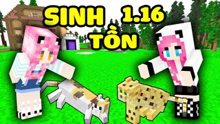 PANDA SINH TỒN THỬ THÁCH SINH TỒN 1.16 TRONG MINECRAFT*CÙNG STEVE XEM LIVE STREAM CỦA REDHOOD VÀ MỀU