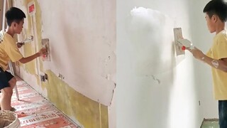 Anak laki-laki tersebut tidak mengerjakan pekerjaan rumahnya dan dibawa ke lokasi pembangunan oleh o