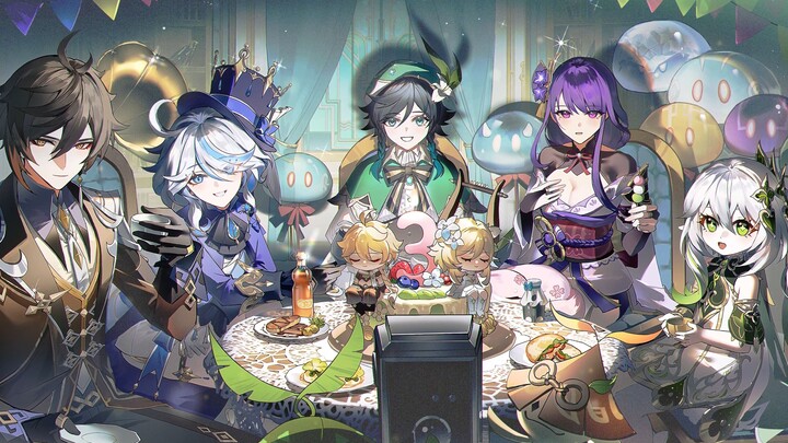 【原神】画了五神齐聚~