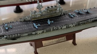 Mô hình tàu kim loại hoàn thiện có tích hợp hiệu ứng lão hóa, mở hộp tàu sân bay doanh nghiệp Tieliu
