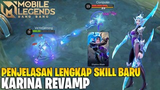 PENJELASAN SKILL BARU KARINA REVAMP - SKILL NYA JADI MAKIN MENGERIKAN! MOBILE LEGENDS