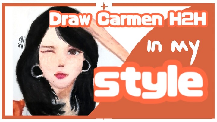 Drawing Carmen H2H Oil Pastel || Draw with ArtSko