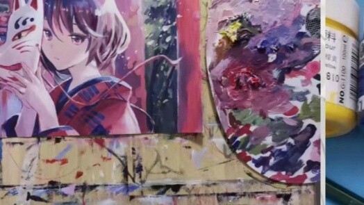 [Gouache] เด็กชายวาดภาพประกอบของ Dai Fujiwara ด้วยสีหลักสามสี! จานสีระเบิด qaq