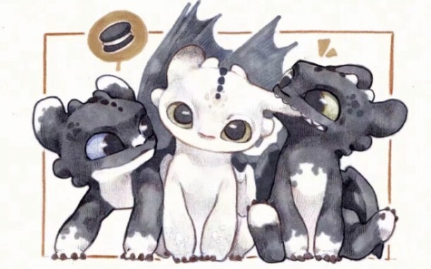 A must-see for tough guys: Toothless's three cute little kids