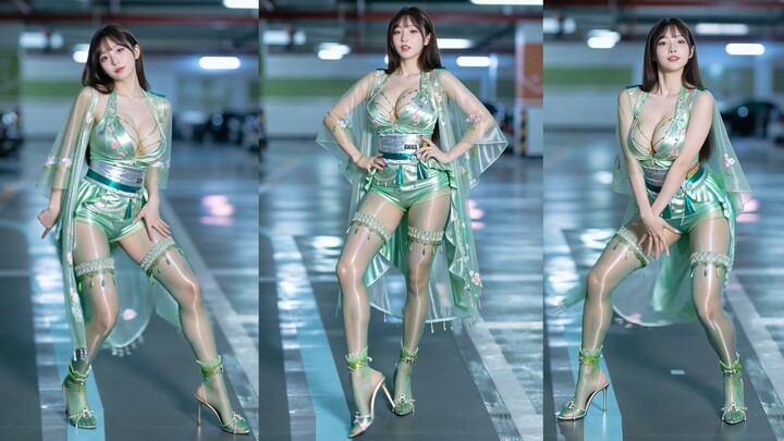 [Green Cherry Blossom Kimono?] 30 SEXY Leg-Sweep Dance ❤ Outfits + Choreography You’ve Never Seen Be