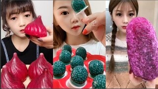 ASMR Thánh Ăn Đá Ăn Đá Lạnh Màu Sắc Hình Dạng Bất Thường Thú Vị - ASMR Ice Crunchy Eating sound#128