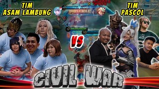 TIM ASAM LAMBUNG Vs TIM PASCOL !! CIVIL WAR BARENG MIYA ASLI NIH GUYSS !!!