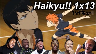 Haikyu!! 1x13 Reactions | Great Anime Reactors!!! | 【ハイキュー!!】【海外の反応】